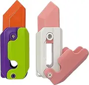XVZKIZJ 2 Pack Fidget Toy Knife, 3D Printed Retractable Slider Toy Knife for Stress & Anxiety Relief - EDC Fidget Clicker for Autism & ADHD, Sensory Push Toys