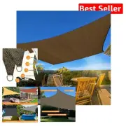 Curved Rectangle Outdoor Sun Shade Sail - Custom Sizes Available in Mocha