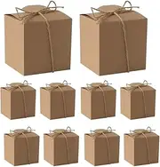 DIY Gift Box Kraft Paper Favor Boxes - 5x5x5cm Brown Candy Box for Party and Event Packaging Supplies (100PCS)