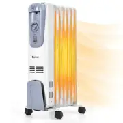 Electric Space Heater Oil Filled Radiator 1500W Portable Thermostat Room Radiant