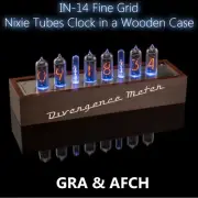 IN-14 Fine Grid Nixie Tubes Clock in Wooden Case 12/24H SlotMachine GRA & AFCH