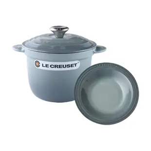 Le Creuset 萬用窈窕鑄鐵鍋 18cm 2L 法國製+東京款義大利麵盤 26cm 海洋之花