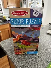 Melissa and Doug Floor Puzzle 36 lg pieces Dinosaurs Great Preowned Condition
