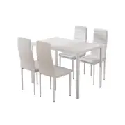 Artiss Dining Chairs and Table Dining Set 4 Chair Set Of 5 White