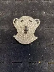 Polar Bear Pin Made With Swarovski Stones