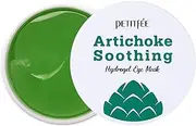 PETITFEE Artichoke Soothing Hydrogel Eye Mask 60ea (30pairs) - Soothing Eye Patch with Artichoke, Mugwort, Cabbage, Broccoli Extracts, Hydrates Under Eye Area, Cooling, Calming, Refreshing Eye Care
