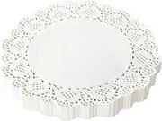 White Round Lace Paper Placemat 10.5 Inch Lace Placemat for Food, Desserts, Cakes & Baked Goods, 100 Packs
