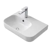 Caroma White 1 Tap Hole Luna Shelf Wall Basin