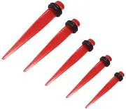 [BodyJewelryOnline] Package of 16Pc Red Acrylic Ear Tapers Stretching Kit