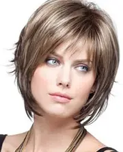 RAYWE Short Blonde Hair Wigs with Bangs Wavy Hair Wig Heat Resistant Synthetic Hair Wigs for Women Daily Cosplay Natural Hair Wig