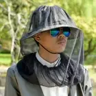 Mosquito Bucket Hat Midge Gnat Head Cover Net Camping Bug Insect Protector Black
