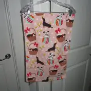Spring Time Easter Dogs Dachshund Beagle Basset Velour HAND Towel NWT
