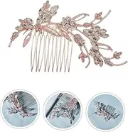 Mikinona 1 PC Comb Hair Clips Hot Brush Barrette Beads Decorative Hair Accessories Pins Rose Gold Hair Clip Tangle Hair Extensions Dryer Bridal Hair Accessories Hair Elastics Golden Alloy