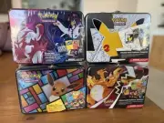 4 X Pokemon TCG Treasure Chest Lunchbox Eevee Charizard Pikachu Urshifu SEALED