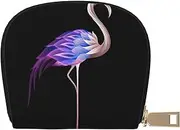 [EdWal] Abstract Flamingo Print Card Holder Unisex Credit Card Case for Men and Women Leather Card Holder, Slim Business Card, White, One Size
