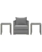 Modway Aura 3pc Outdoor Patio Wicker Rattan Set