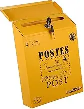 Tofficu 1Pc Rustic Style Lockable Mailbox Vintage Wall Mounted Letter Box for Outdoor Use Durable Construction for Newspapers and Suggestions Convenient Installation