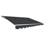 Outdoor Folding Arm Awning Retractable Sunshade Canopy Grey 5.0m x 2.5m