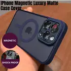 For iPhone 11 12 13 14 15 16 Pro Max Shockproof Magnetic Matte Armor Case Cover
