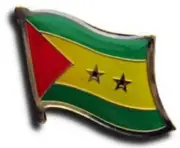 Wholesale Pack of 6 Sao Tome Principe Country Flag Bike Hat Cap lapel Pin
