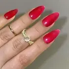 24PCS/BOX French Gold Lines False Nail Aurora Blur Nail Tips for Women Girl