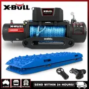 X-BULL 12V Electric Winch 12000LBS 4WD synthetic rope/2PCS Recovery Tracks Sand