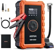AstroAI 1500A Jump Starter with 150PSI Tyre Inflator Cordless Air Compressor, 6.0 Gas/3.0L Diesel Car Battery Jump Starter Power Bank, Auto-Off Preset 5 Modes Tyre Pump with Pressure Gauge, LED Torch