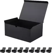 10 Gift Boxes 24X16.5X10 CM Gift Boxes with Lids, Matte Black Gift Boxes Bulk fo