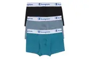 Champion Men's Athletic Cotton Trunk 3 Pack - New York/Miss America/ Black