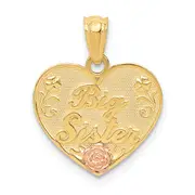 14K Two-Tone Big Sister Heart Pendant