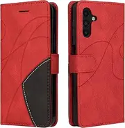 CXTcase Mobile Phone Case for Samsung Galaxy A14 5G, Flip PU Leather Case Samsung Galaxy A14 5G Cover, Fashionable Flip Case Samsung Galaxy A14 5G Mobile Phone Case Protective Cover Red
