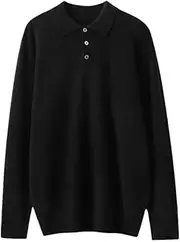 [Zadaos] Men's 100% Cashmere Sweater Pullover Casual Loose Knitted Large Top Underlay Jacket Shirt Black XXL
