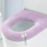 LVNPNGVFAC Toilet Seat Cover Mat Bathroom Accessories Soft Comfortable Closestool Seat Case Tools Universal with Handle Washable Solid(Pink no Handle)