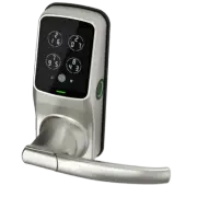 Lockly Satin Nickle Smart Latch Door Lock With Fingerprint Access