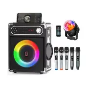 Karaoke Machine with 5 Microphones for Adults, Portable Bluetooth Speaker, Pa...