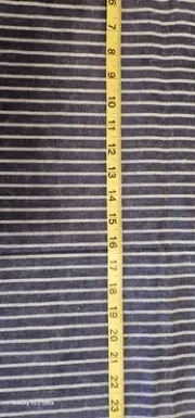 Sewing Quilting Fabric Denim Light Weight Polycotton Striped 2 Yds X 44 "