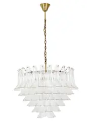 Aspen 10 Light Pendant or Close-To-Ceiling Fitting in Antique Brass with Clear Glass