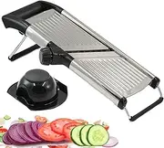 Chef Power High-Quality Mandoline Food Slicer with Stainless Steel Blade - Adjustable Vegetable Slicer - Mandoline Food Cutter with Hand Guard - Vegetable Slicers for Kitchen (Silver/Black)