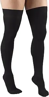 Truform 20-30 mmHg Compression Stockings for Men and Women, Thigh High Length, Dot Top, Closed Toe