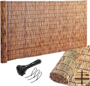 Garden Fencing, Decorative Privacy Fence Rolls,Natural Fencing Rolls,2 3 4 5 Feet High,Home Decorations,Hand-Woven,Sun Shade,Waterproof,Protection of Privacy(1.5 * 9m(4.9 * 29.5ft))