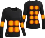 [IMYOGI] Cozy Electric Heated Underwears, Women Electric Thermal Base Layer with 3 Heating Level Washable Long Johns for Skiing