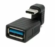 USB 3.1 & Turn 180° Adapter Type C Plug To 3.0 Type a Socket Cable Black