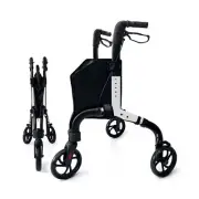 Premium 3 Wheel Rollator Walker for Seniors, Lightweight Foldable Elderly Thr...