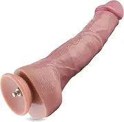 Hismith 12” Dual-Density Ultra Realistic Dildo with Veins, 8.86” Insertable Length with KlicLok System for Advanced User, L Size, High-end Series