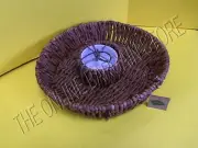 Space Home Dark Wicker Round Serving Basket Chip Dip Veggie Fruit Tray Party