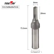 A5 1Pcs 3 Flutes 12.7Mm TCT Straight Cutting End Mill CNC Router Bit for Wood En