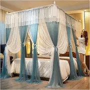 Bed Canopy Lace Mosquito Net U-Shaped Guide Rail Mosquito Net Household Princess Style Palace Bed Tent (Color: B,Size: 1.8 x 2.2m Bed)