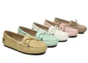 EVERAU® Women Leather Bow Casual Summer Moccasin Frida - Dark Goldenrod / AU Ladies 7 / AU Men 5 / EU 38