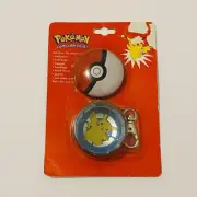 Vintage Pokémon Pikachu Keychain Rare Tin Dangle 1999 Nintendo Game Freak