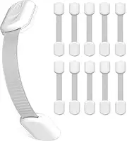 Cabinet Locks Baby Proofing (10 Pack) – Child Safety Locks for Cabinets, Drawers, Fridge, Oven, Toilet & More – Baby Locks for Cabinets with Adjustable Straps & 3M Adhesive